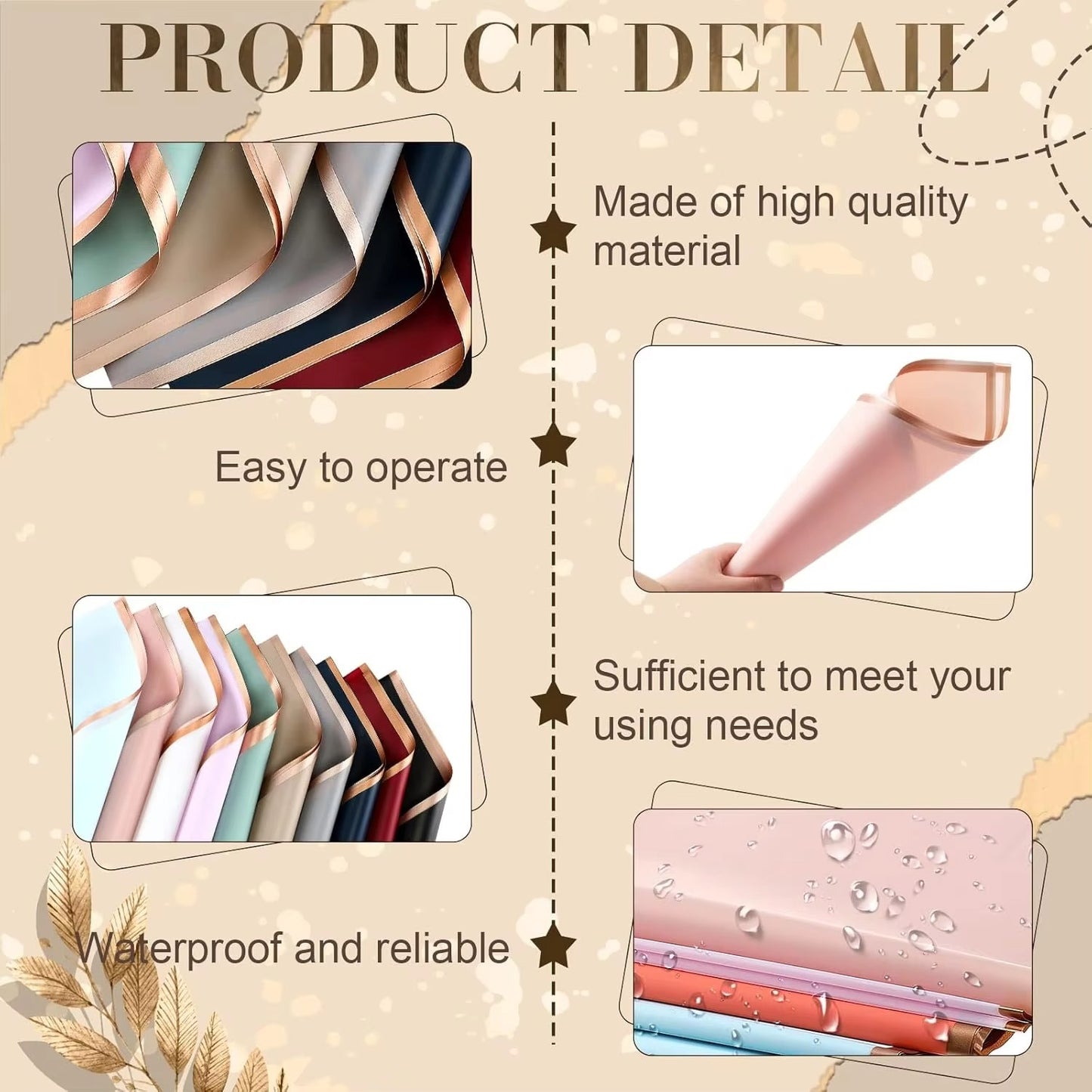 Florist Supplies Packaging Paper for Wedding Birthday,Pack 20 (57*57cm)