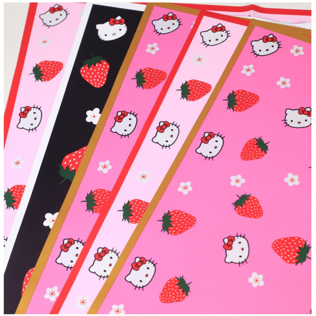 Strawberries Hello Kitty Wrapping Paper