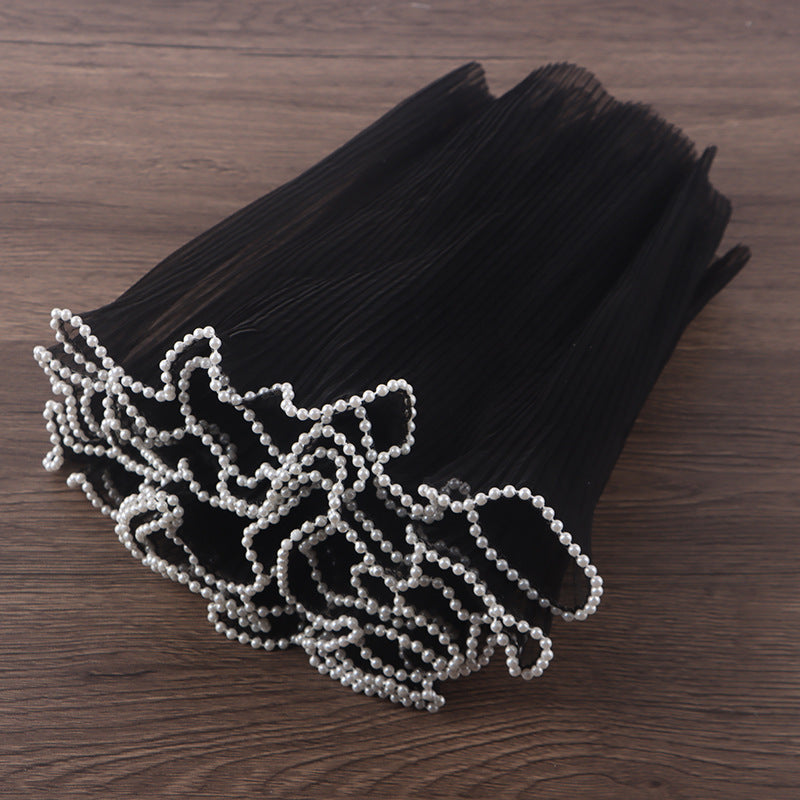 Elegant pearl pleated gauze flower bouquet packaging for sophisticated floral gifts and premium arrangements.