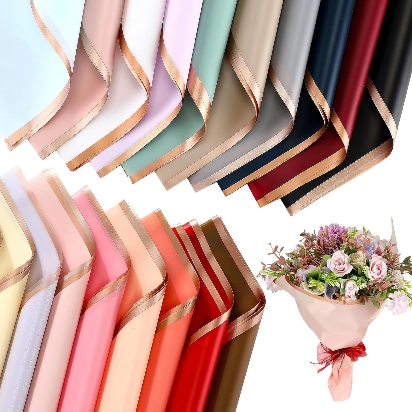 Florist Supplies Packaging Paper for Wedding Birthday,Pack 20 (57*57cm)
