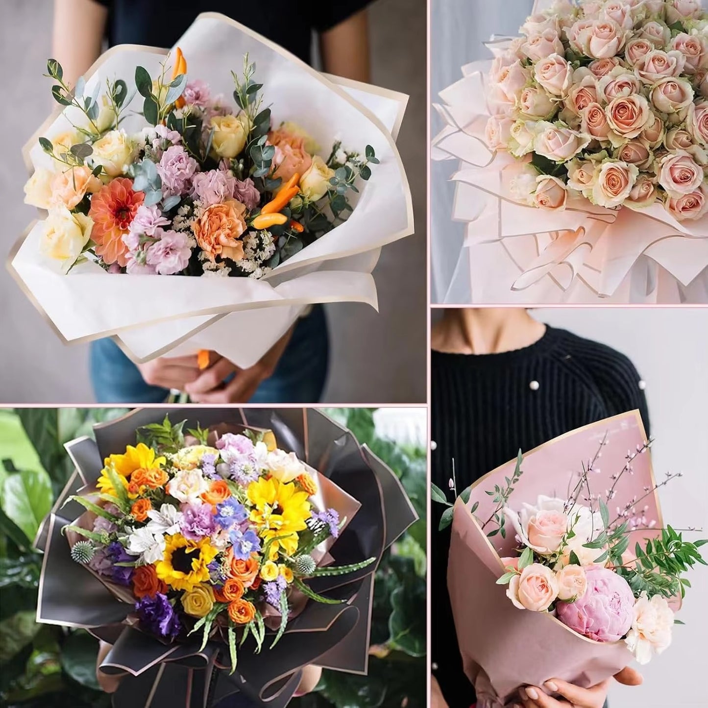 Florist Supplies Packaging Paper for Wedding Birthday,Pack 20 (57*57cm)