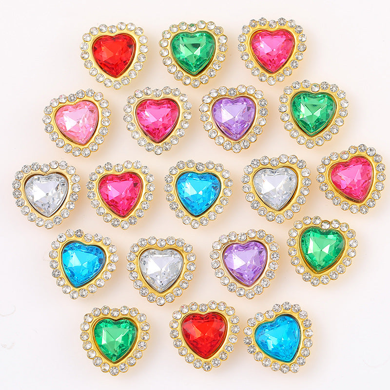 Double-Layer Heart Flower Alloy Rhinestone – DIY Wedding Accessories for Dress, Shoes & Hair