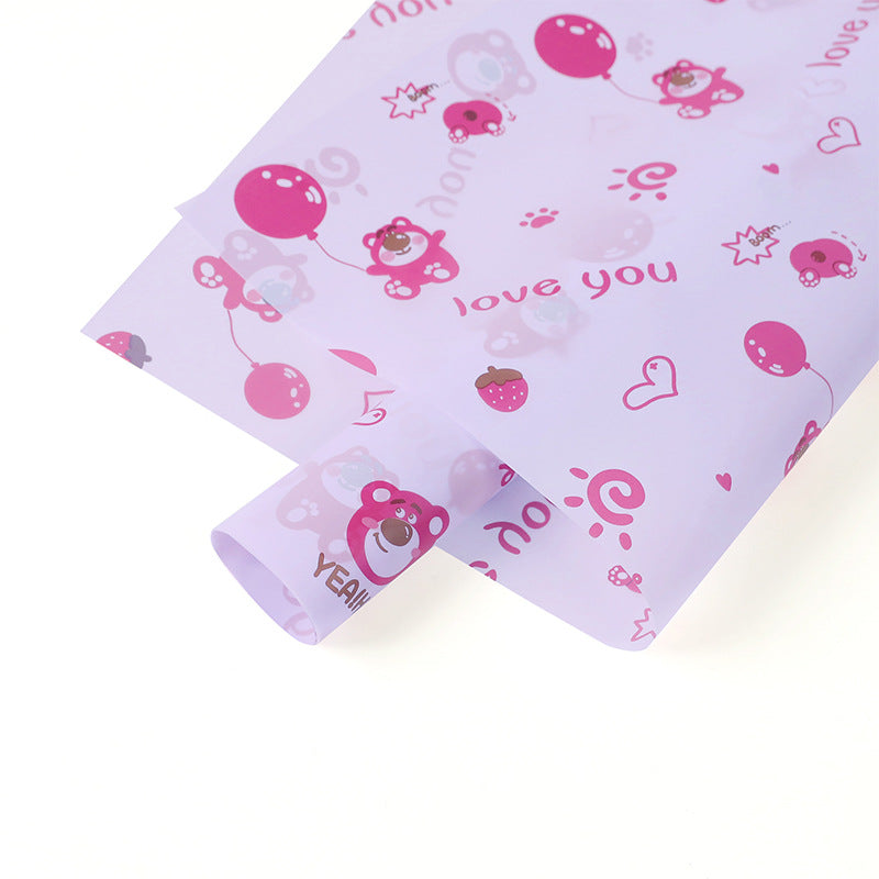 Strawberry Bear Wrapping Paper Pack 20 (57x57cm).
