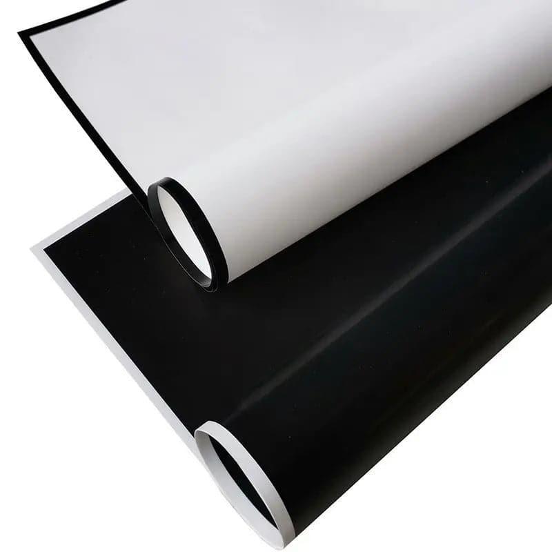 Black and White Border Matte Film Bouquet Packing Paper,Pack 20 (57*57cm).