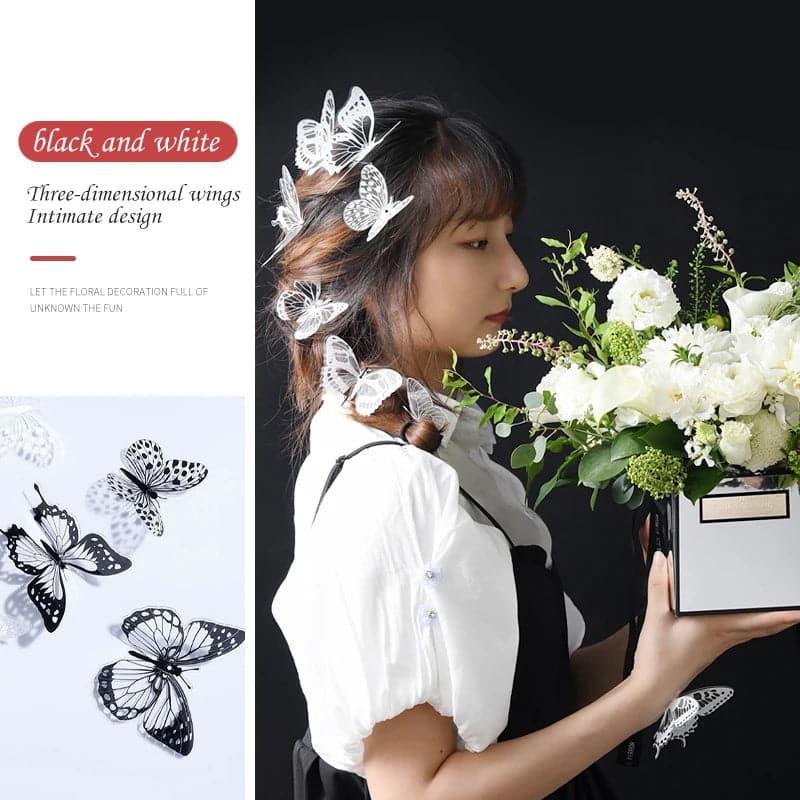 Butterfly Wall Decor - Plastic Butterflies Wings Foldable Removable Waterproof Reusable Mural Wall Stickers.