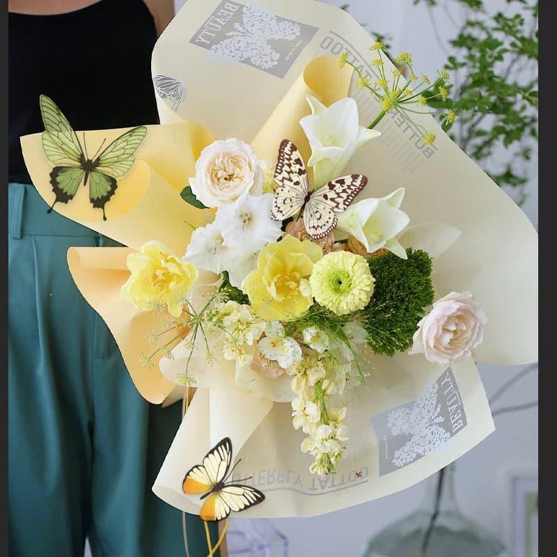 Butterfly Wall Decor - Plastic Butterflies Wings Foldable Removable Waterproof Reusable Mural Wall Stickers.