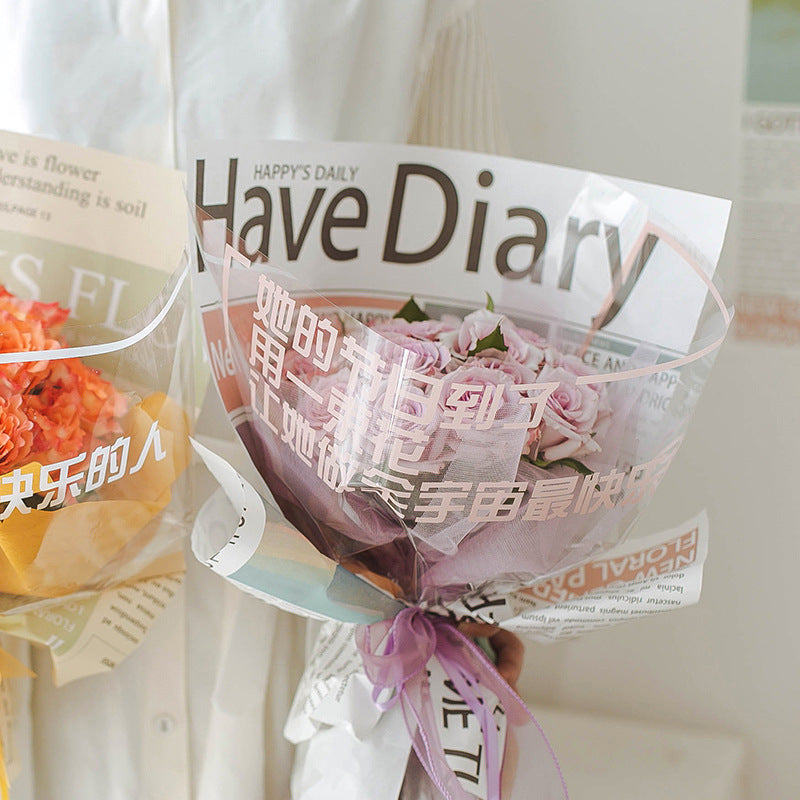 Newspaper Bouquet Wrapping Paper Kraft Wrapping Paper,52*58cm.