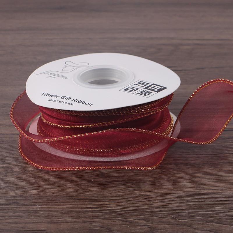 Floral Ribbon Flower Shop Bouquet Material Korean Version 4cm Wavy Ribbon Flower Gift Packaging,10 yards/40 yards - HUAYI