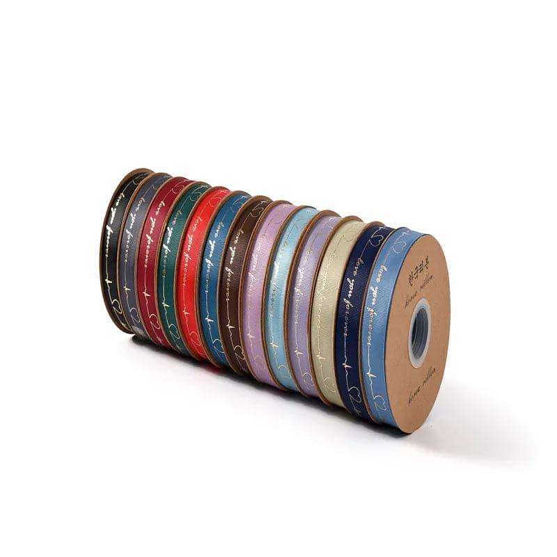 Flower Wrap Ribbon Bronzed Thread Ribbon Heart Cake Gift Box Ribbon Bouquet,2.5cm * 50yards.