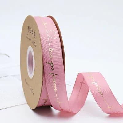 Flower Wrap Ribbon Bronzed Thread Ribbon Heart Cake Gift Box Ribbon Bouquet,2.5cm * 50yards.