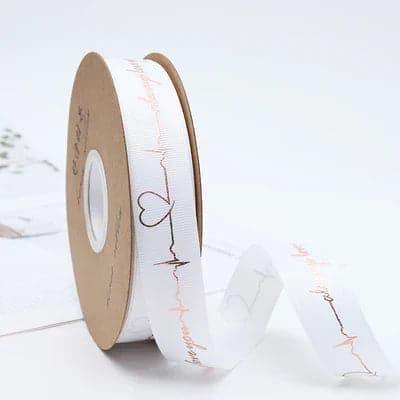 Flower Wrap Ribbon Bronzed Thread Ribbon Heart Cake Gift Box Ribbon Bouquet,2.5cm * 50yards.