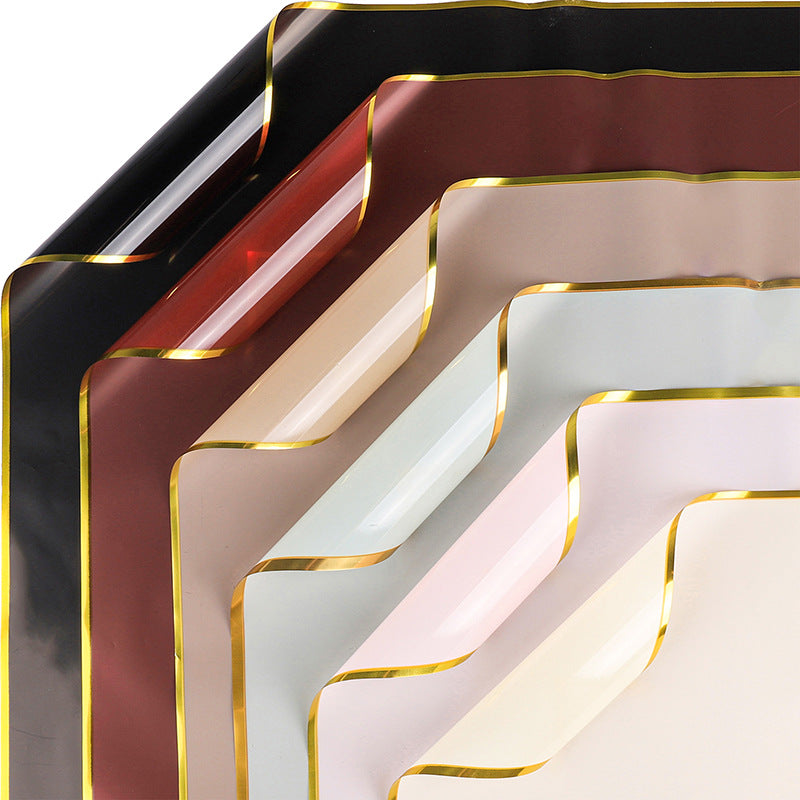 Gold Edge Flower Wrapping Paper,Pack 20 (57x57cm).