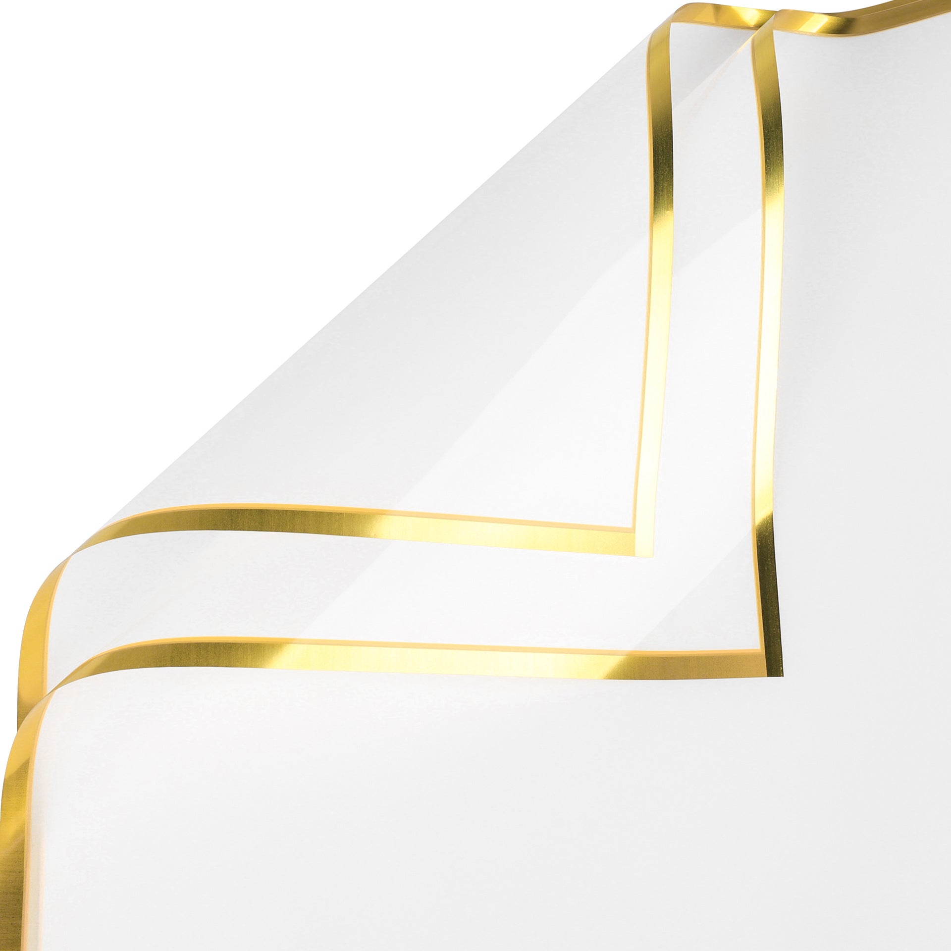 Gold Edge Flower Wrapping Paper,Pack 20 (57x57cm).