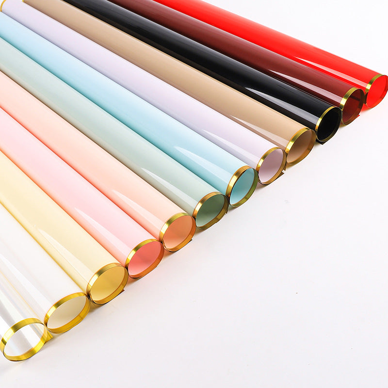 Gold Edge Flower Wrapping Paper,Pack 20 (57x57cm).