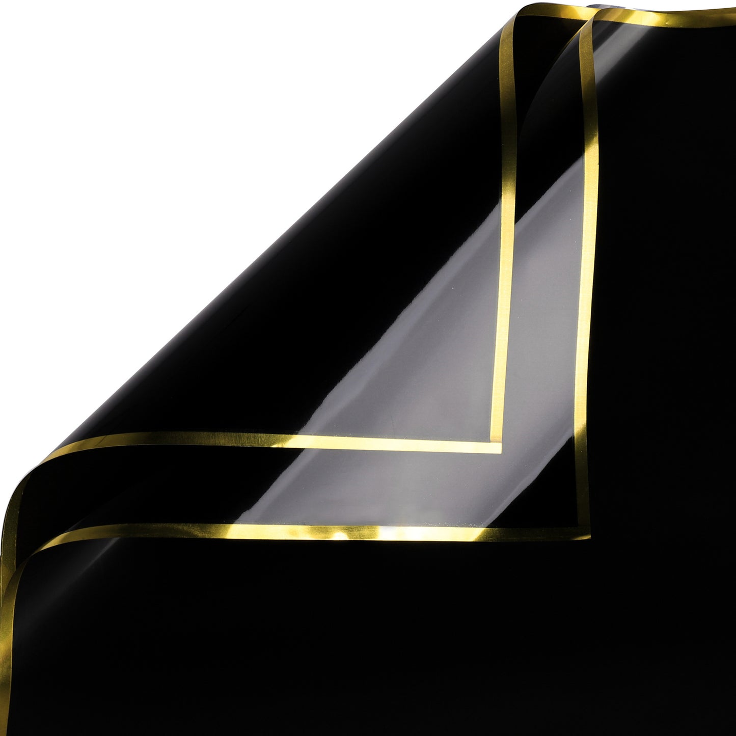 Gold Edge Flower Wrapping Paper,Pack 20 (57x57cm).