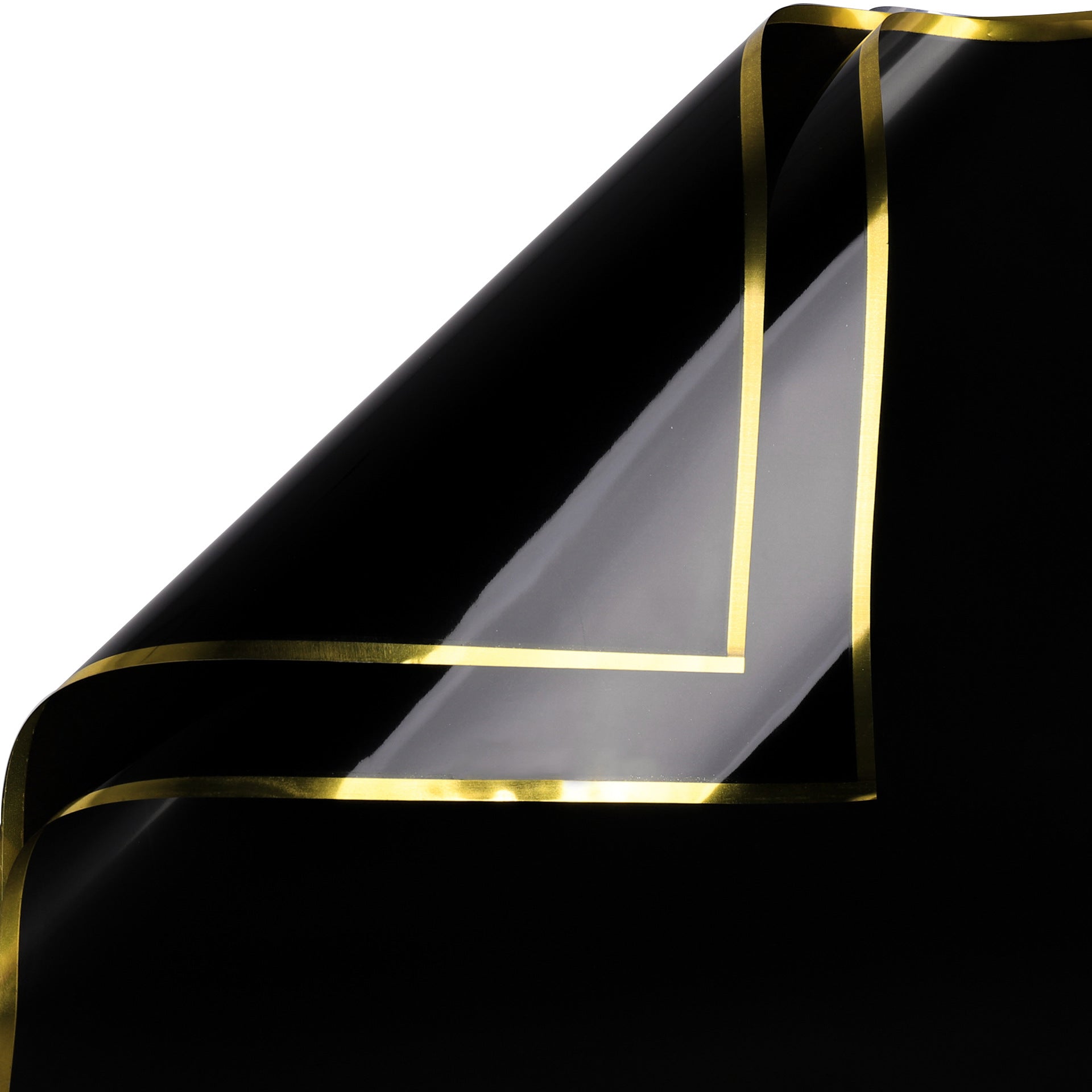 Gold Edge Flower Wrapping Paper,Pack 20 (57x57cm).