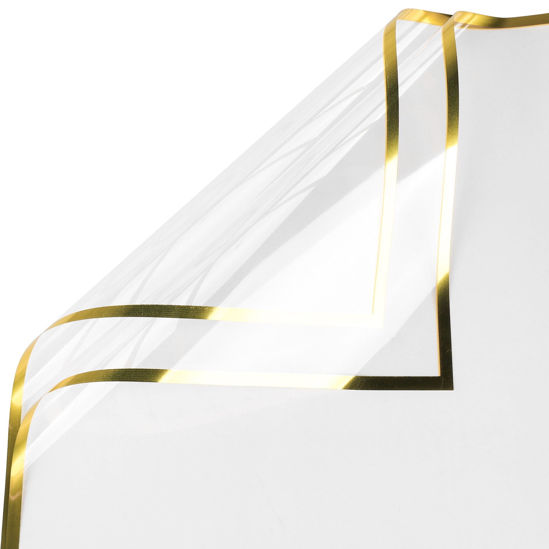 Gold Edge Flower Wrapping Paper,Pack 20 (57x57cm).