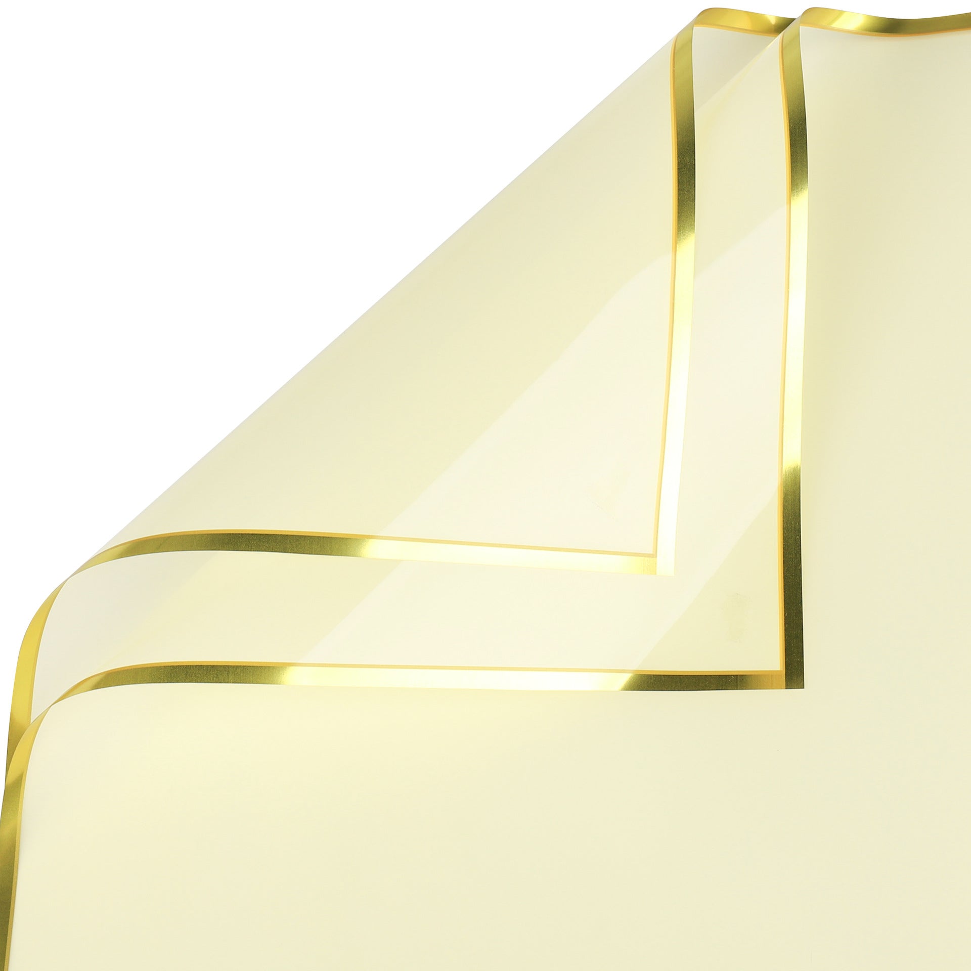 Gold Edge Flower Wrapping Paper,Pack 20 (57x57cm).