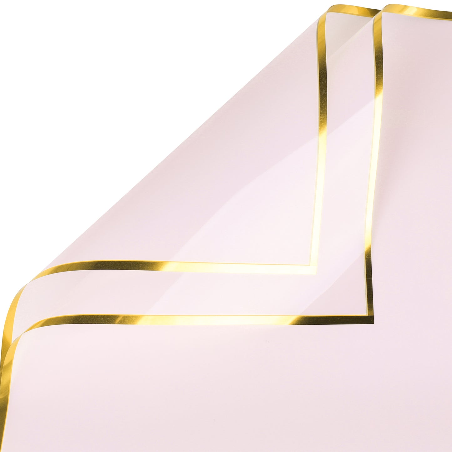 Gold Edge Flower Wrapping Paper,Pack 20 (57x57cm).