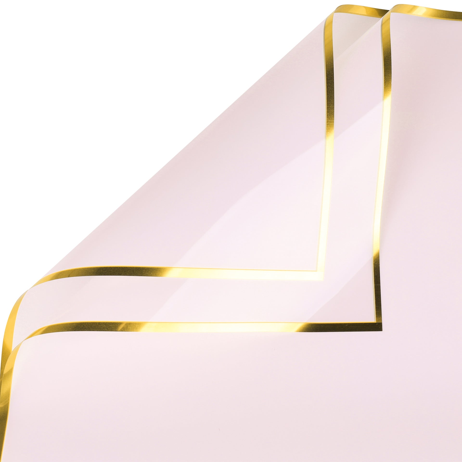 Gold Edge Flower Wrapping Paper,Pack 20 (57x57cm).