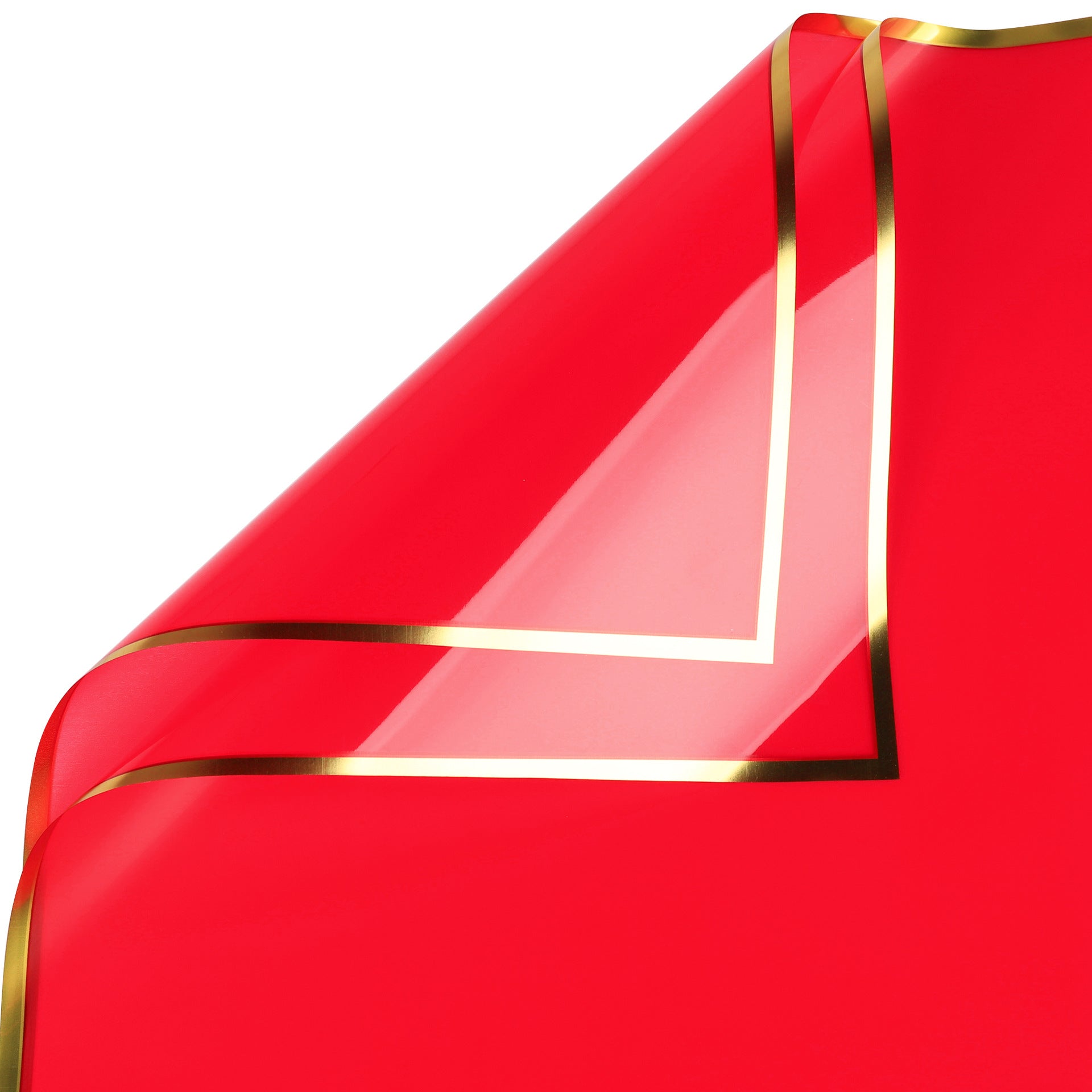 Gold Edge Flower Wrapping Paper,Pack 20 (57x57cm).