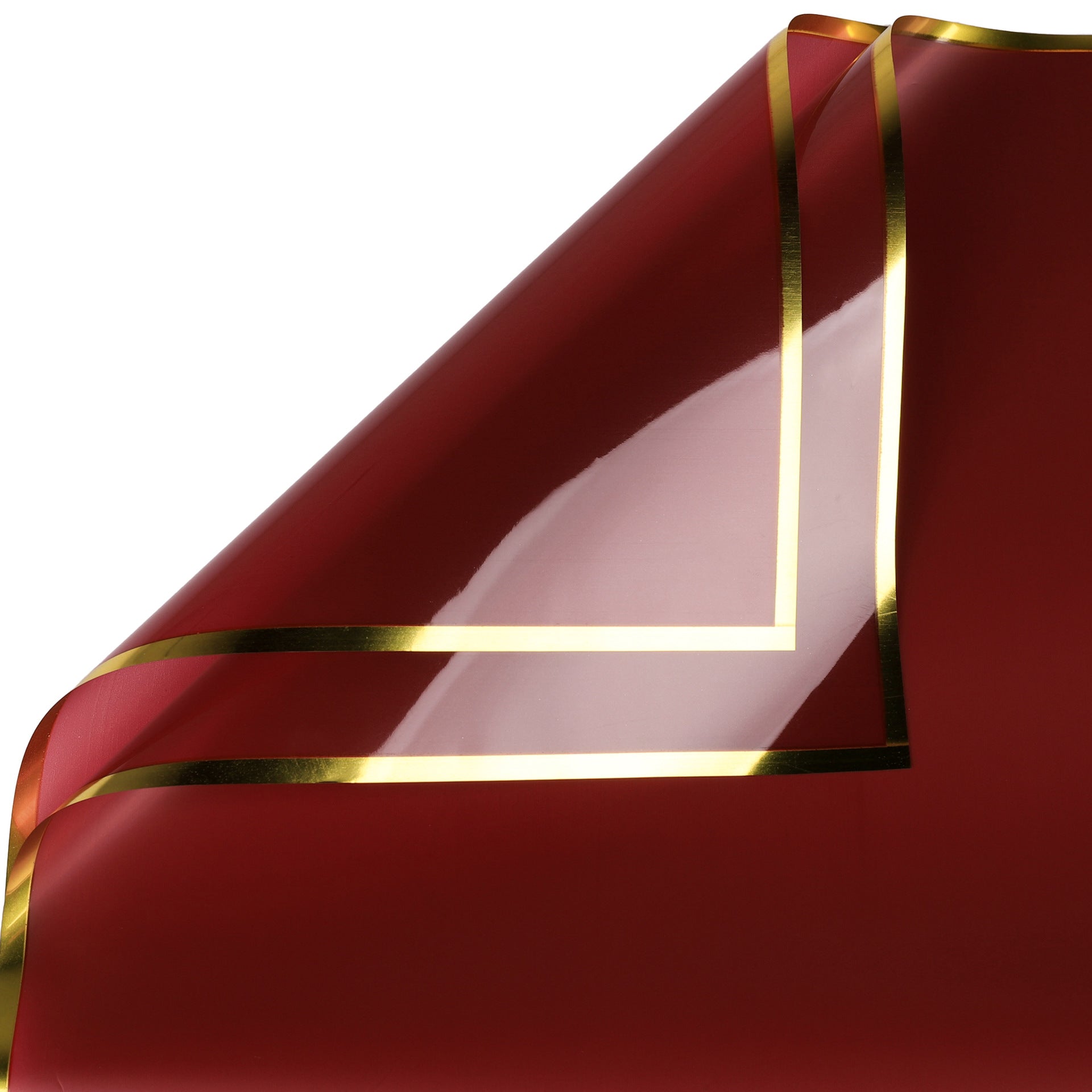 Gold Edge Flower Wrapping Paper,Pack 20 (57x57cm).