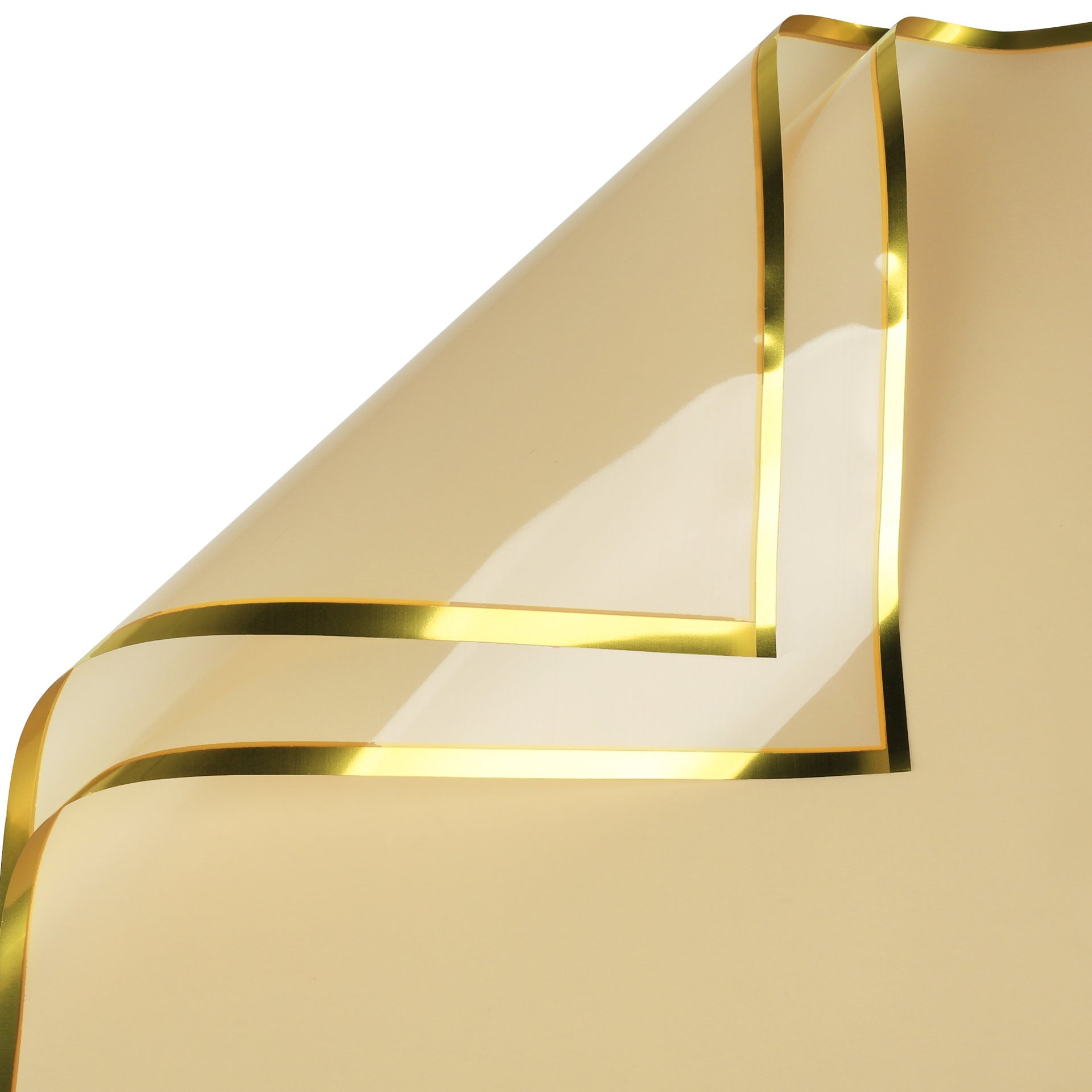 Gold Edge Flower Wrapping Paper,Pack 20 (57x57cm).