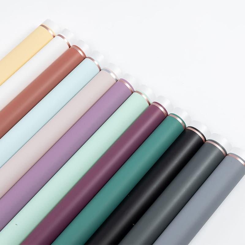 Gold Edge Waterproof Flower Wrapping Paper,22.8*22.8 Inch.