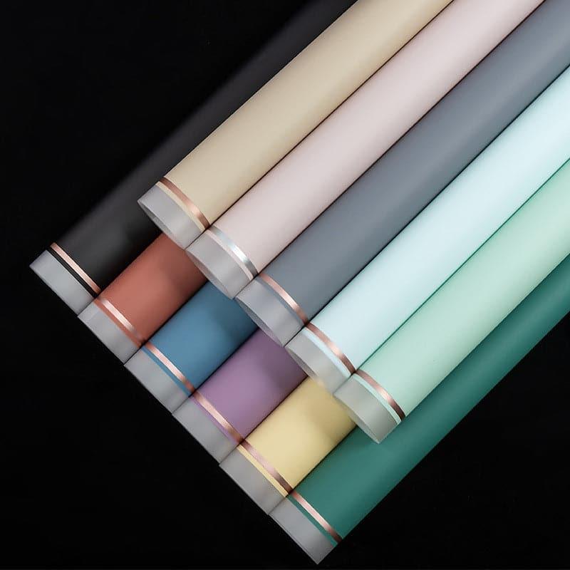 Gold Edge Waterproof Flower Wrapping Paper,22.8*22.8 Inch.