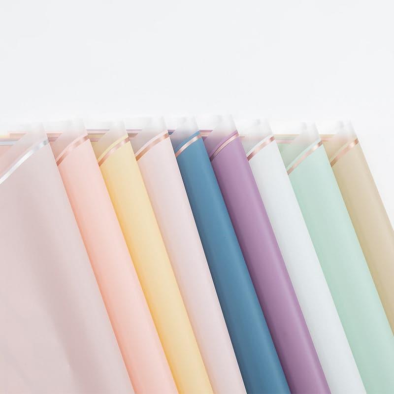 Gold Edge Waterproof Flower Wrapping Paper,22.8*22.8 Inch.