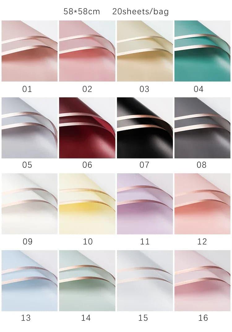 Golden Edge Waterproof Wrapping Paper,Pack 20(57*57cm).
