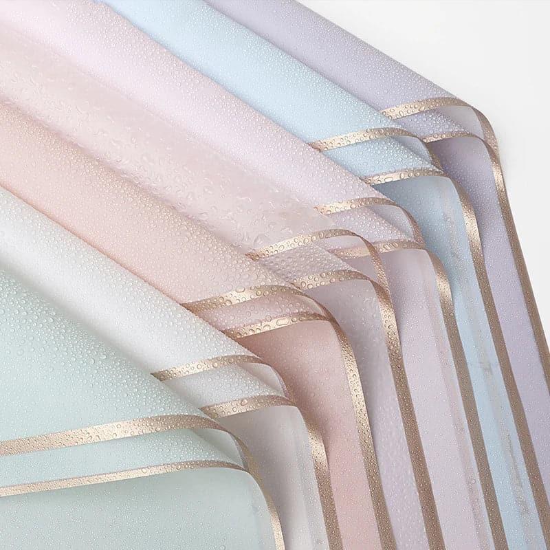 Golden Edge Waterproof Wrapping Paper,Pack 20(57*57cm).