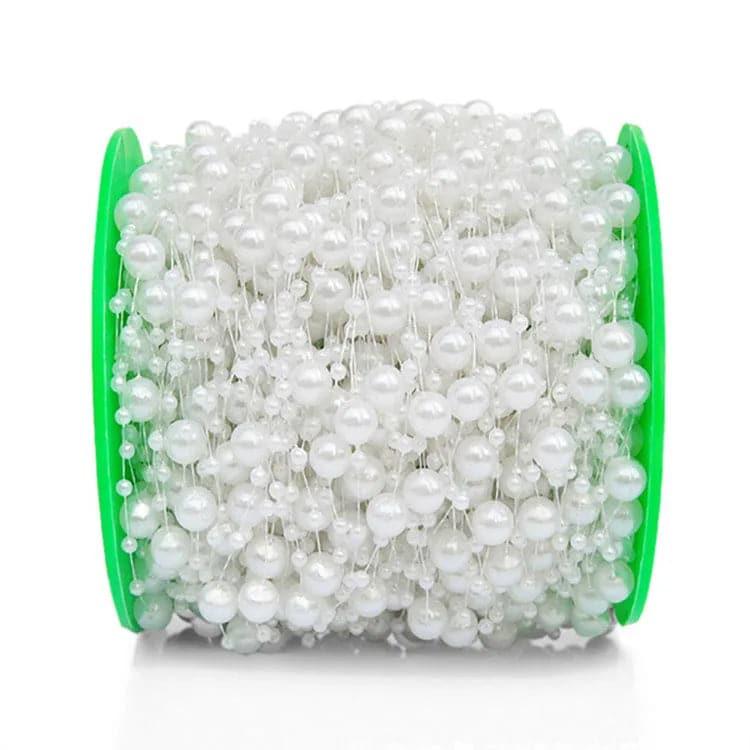 Gypsophila Beaded Fishing Line Connection Bead Chain Plastic Wedding Pearl,60m.