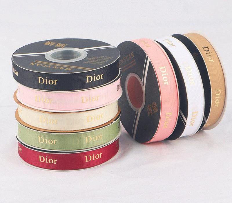 Hot Stamping Thread Printed English Ribbon Light Luxury Flower Packaging,2cm 40 yards.