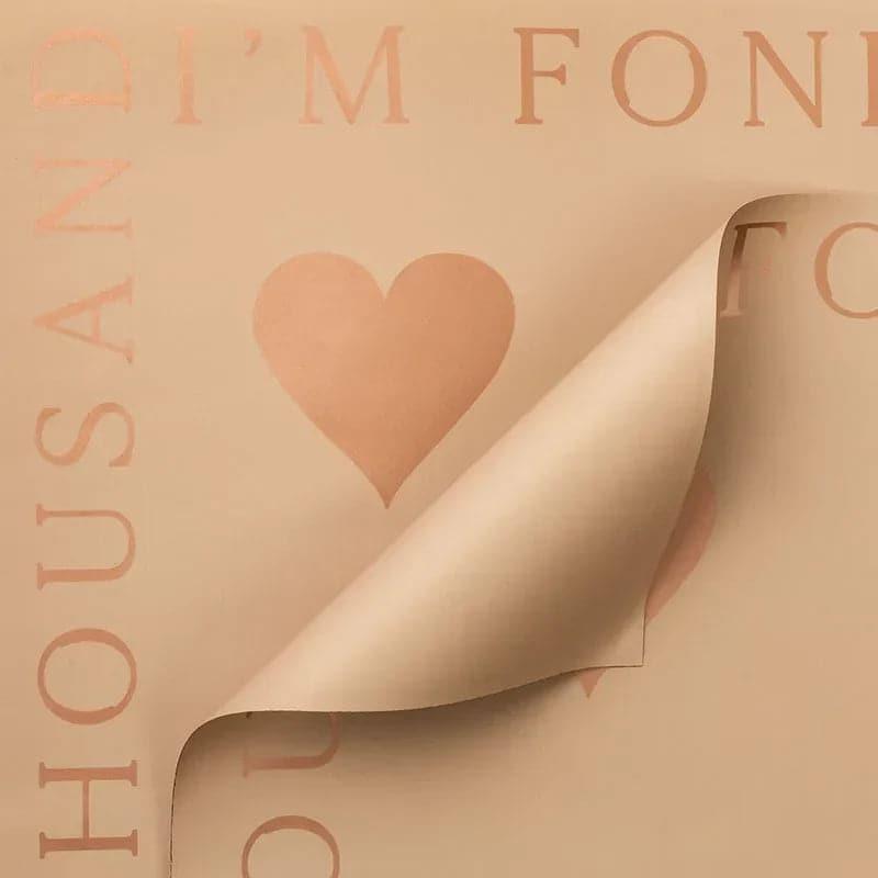 Love Bronzing Waterproof Gift For Packaging Floral  Paper,22.8*22.8 inch.