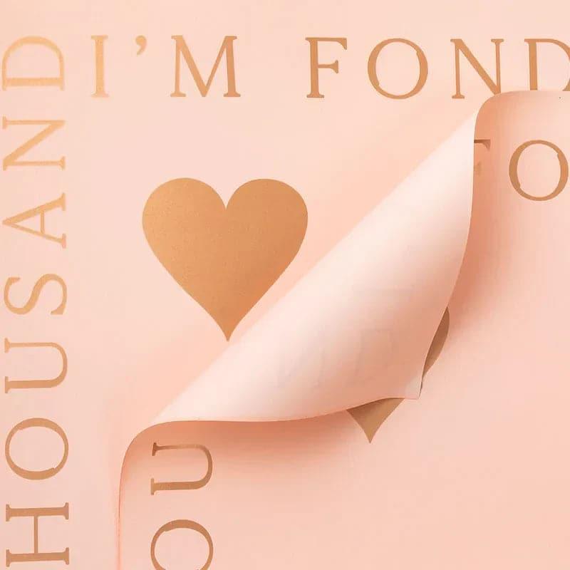 Love Bronzing Waterproof Gift For Packaging Floral  Paper,22.8*22.8 inch.