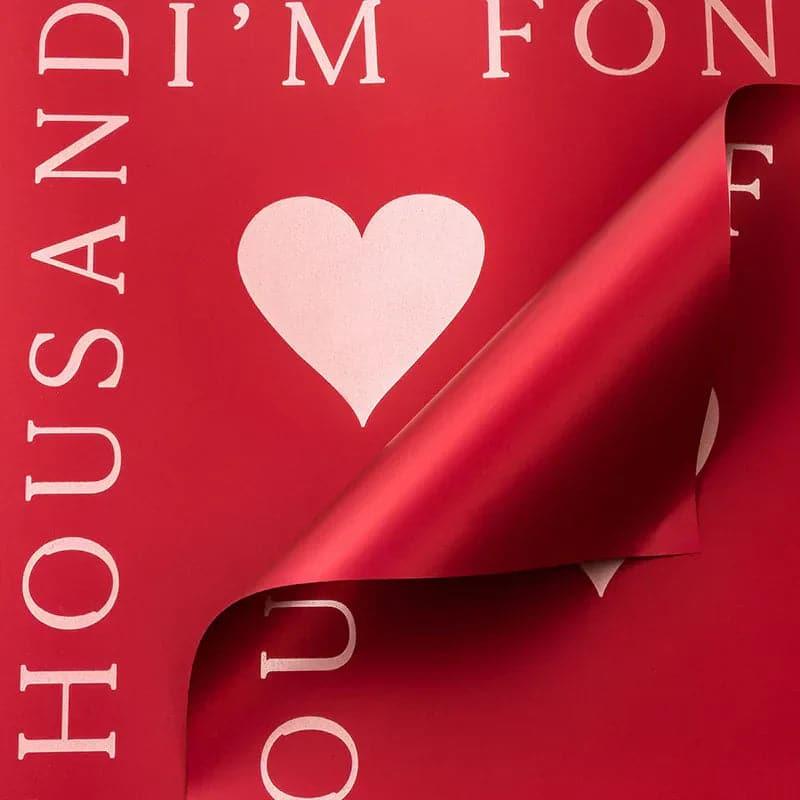 Love Bronzing Waterproof Gift For Packaging Floral  Paper,22.8*22.8 inch.