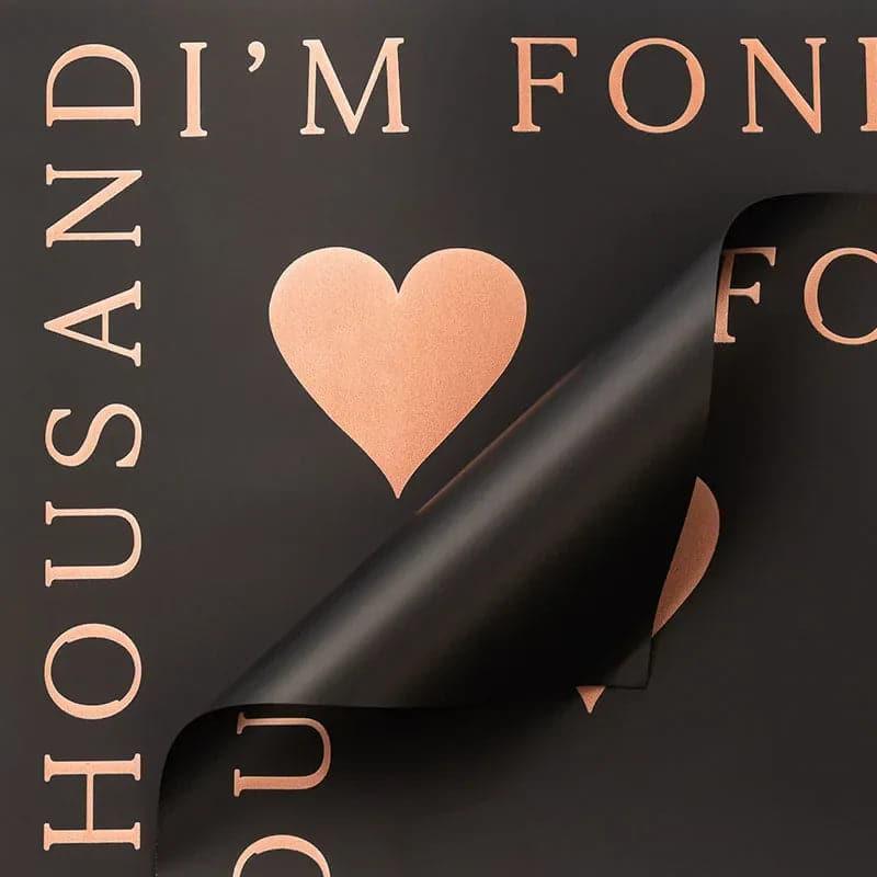 Love Bronzing Waterproof Gift For Packaging Floral  Paper,22.8*22.8 inch.