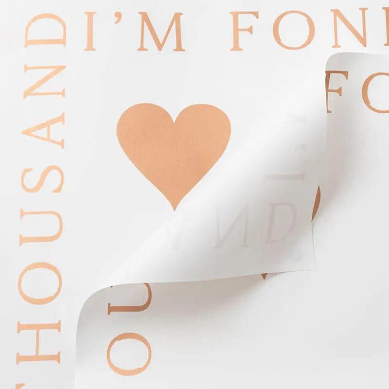 Love Bronzing Waterproof Gift For Packaging Floral  Paper,22.8*22.8 inch.