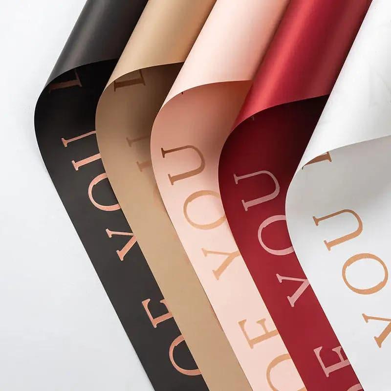 Love Bronzing Waterproof Gift For Packaging Floral  Paper,22.8*22.8 inch.