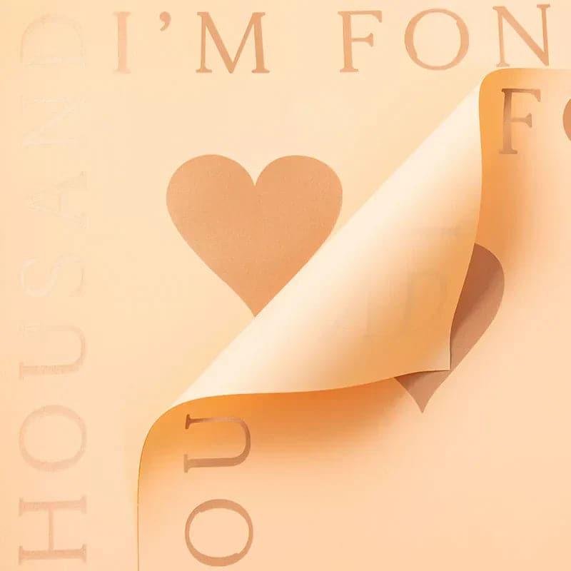 Love Bronzing Waterproof Gift For Packaging Floral  Paper,22.8*22.8 inch.