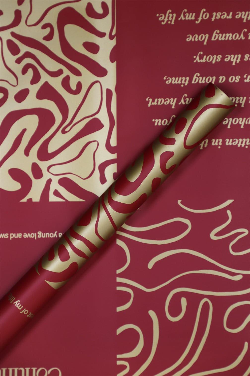 Paris Graffiti Waterproof Flower Packaging Paper,22.8*22.8 Inch.