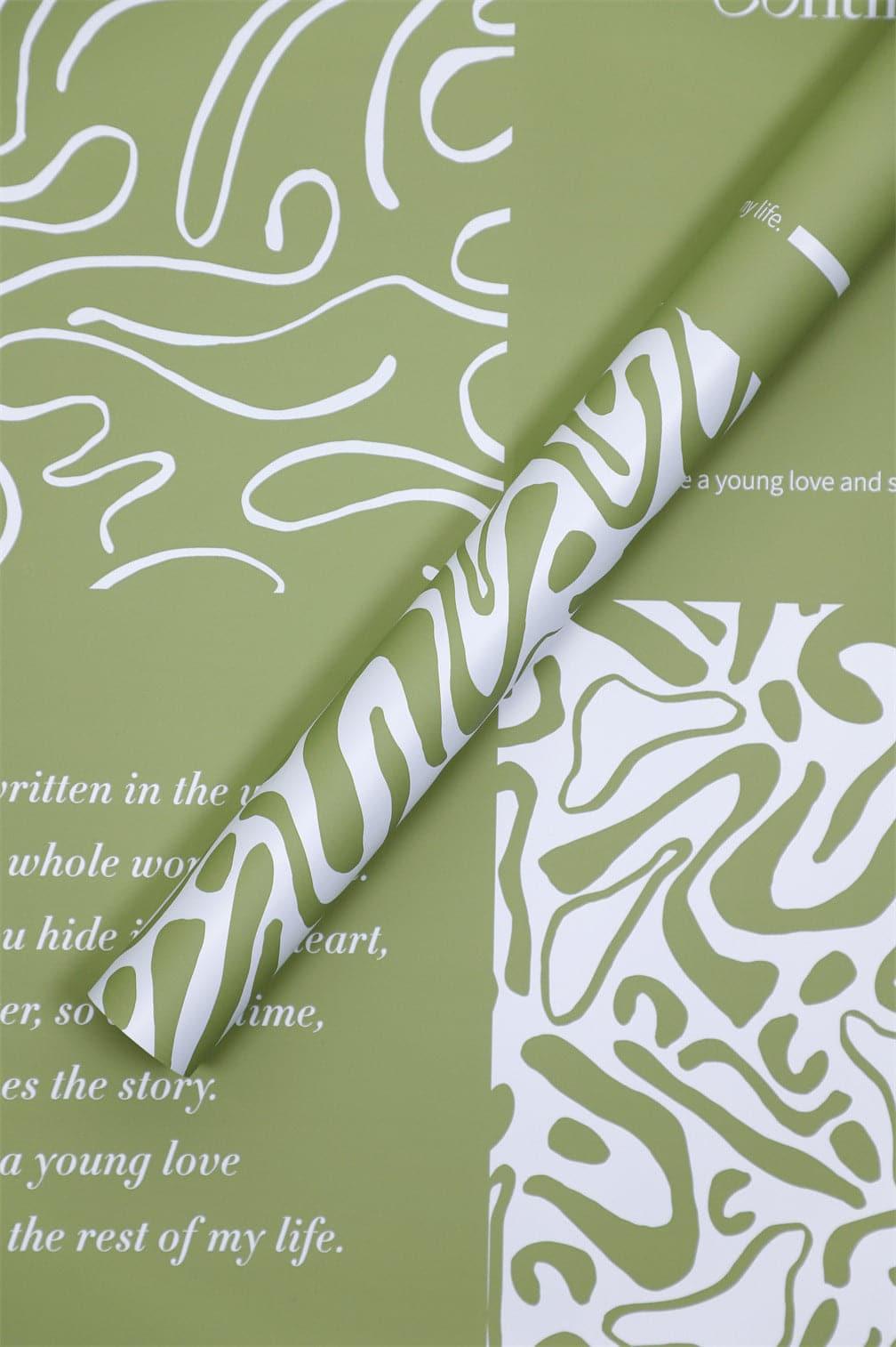 Paris Graffiti Waterproof Flower Packaging Paper,22.8*22.8 Inch.