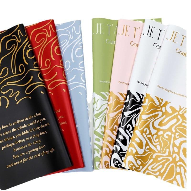 Paris Graffiti Waterproof Flower Packaging Paper,22.8*22.8 Inch.