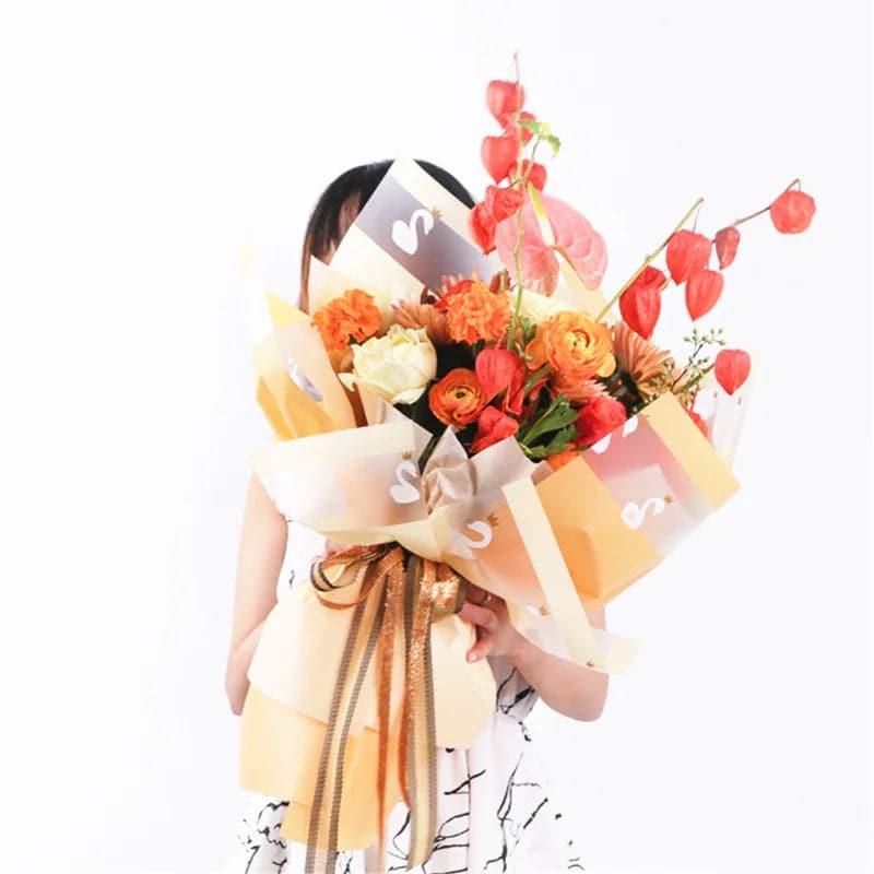 Petal Rain Flower Wrapping Paper Waterproof,22.8*22.8 inch.