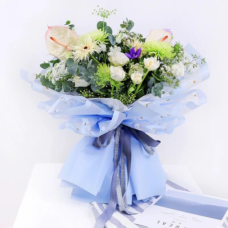 Petal Rain Flower Wrapping Paper Waterproof,22.8*22.8 inch.