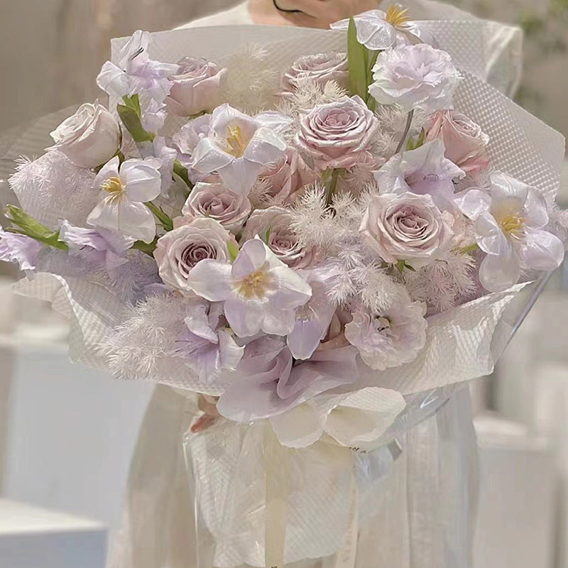 Embossed Paper Polka Dot Bouquet Wrapping Paper,52*51cm Pack 10.