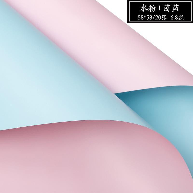 Solid Two-Color Bouquet Wrapping Paper,22.8*22.8 inch - HUAYI