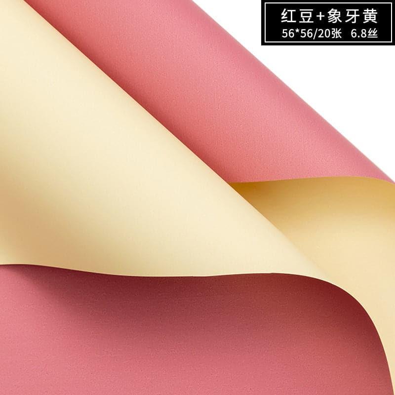 Solid Two-Color Bouquet Wrapping Paper,22.8*22.8 inch - HUAYI