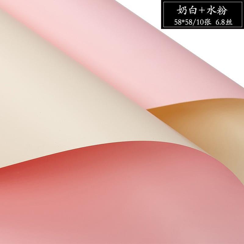 Solid Two-Color Bouquet Wrapping Paper,22.8*22.8 inch - HUAYI